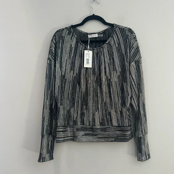 Ramy Brook Shimmering Silver Blouse - Picture 4 of 12